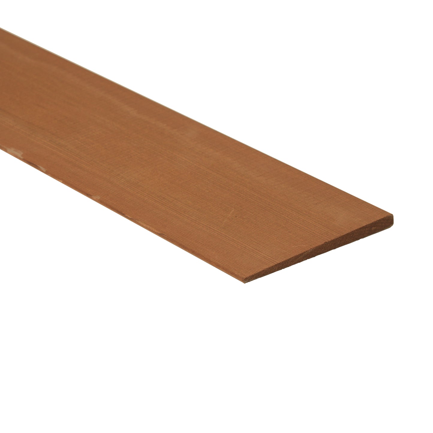 A single, beveled, cedar plank used for sauna siding.