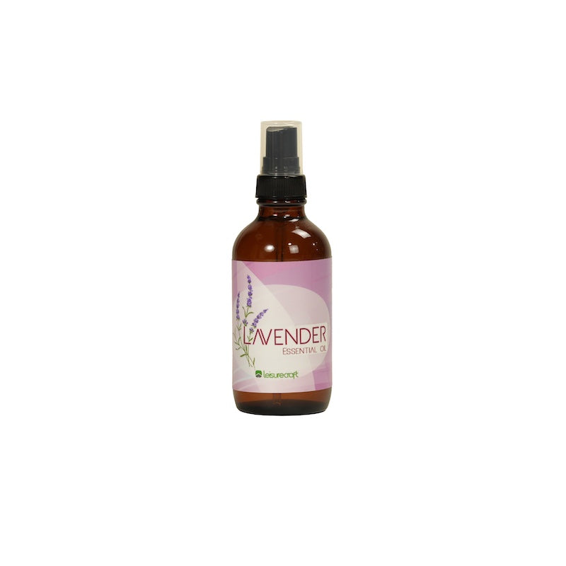 A bottle of lavender essential oil used to enhance the sauna experience with aroma.