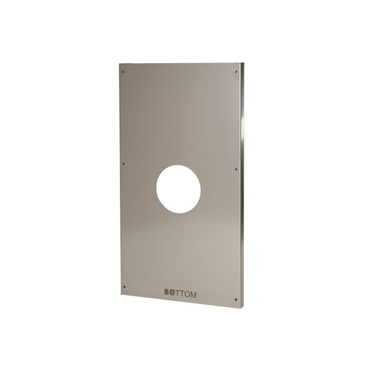 A stainless steel panel used to protect sauna walls from wood-burning sauna stove heat. 